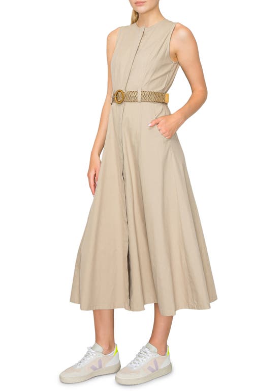 Shop Melloday Sleeveless A-line Dress In Khaki