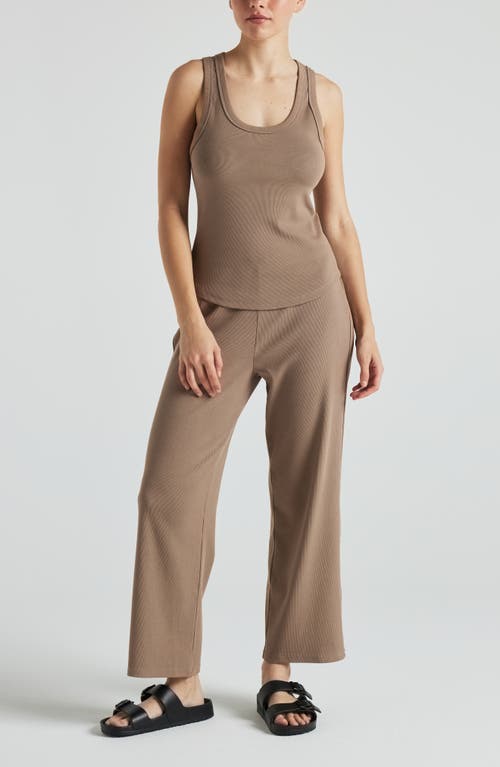 Shop Losano Serene Rib Relaxed Pant In Pine Bark