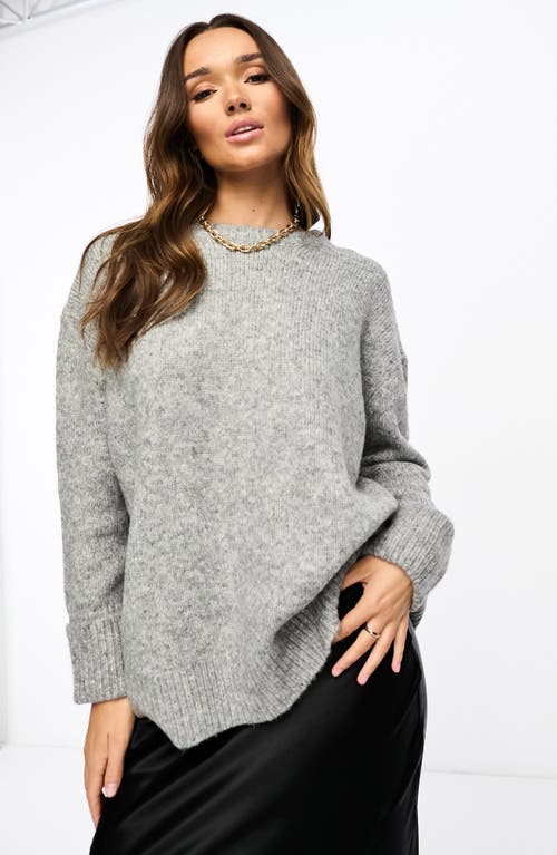 Oversize Crewneck Sweater in Light Grey