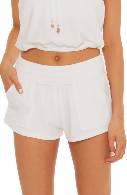 Soleil Shorty Terry Cover-Up Shorts in White