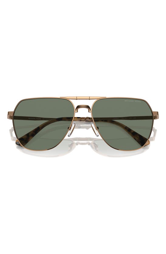 Shop Michael Kors 59mm Pilot Keswick Sunglasses In Gold