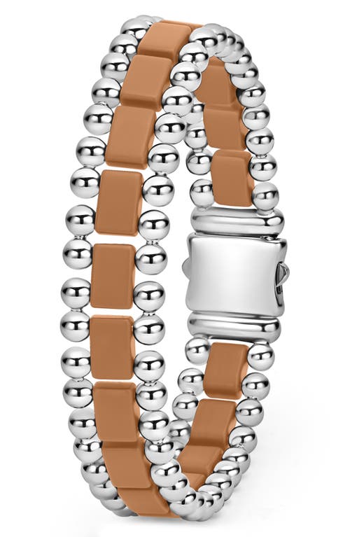 Shop Lagos Anthem Ceramic Link Bracelet In Tan