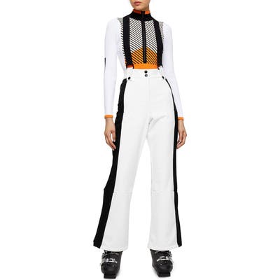 Topshop Sno Europa Water Repellent Flare Snow Pants, US - White
