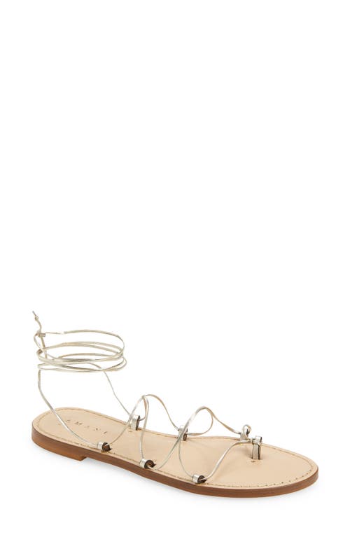 AMANU Style 10 Serengeti Strappy Ankle Tie Sandal in Champagne Gold