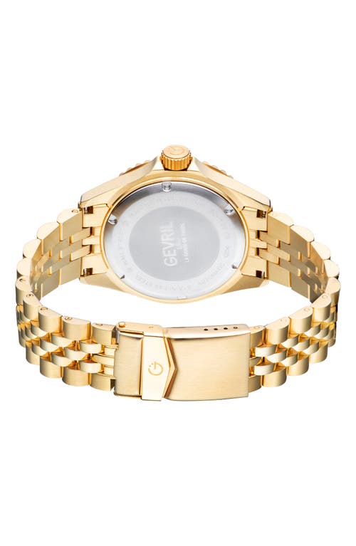 Shop Gevril Wall Street Gmt Bracelet Watch, 43mm In Gold/blue