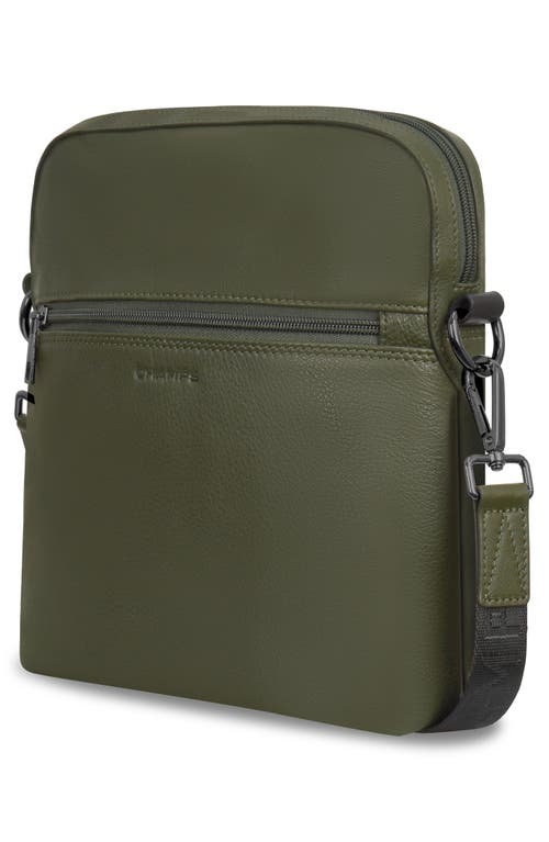 Champs Onyx Leather Crossbody Bag In Khaki