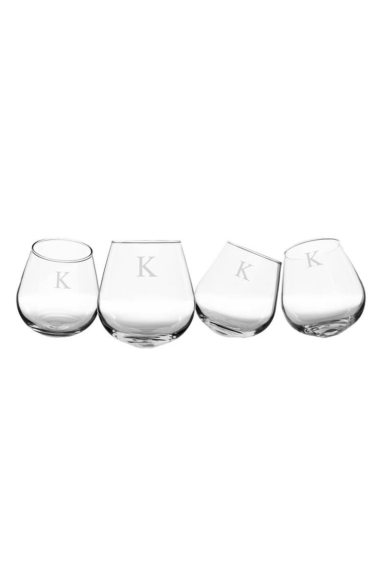 Cathy S Concepts Monogram Tipsy Set Of 4 Wine Glasses Nordstrom