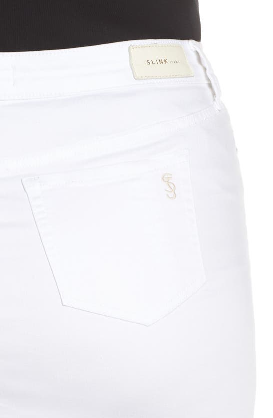 Shop Slink Jeans Denim Midi Skirt In Clare White