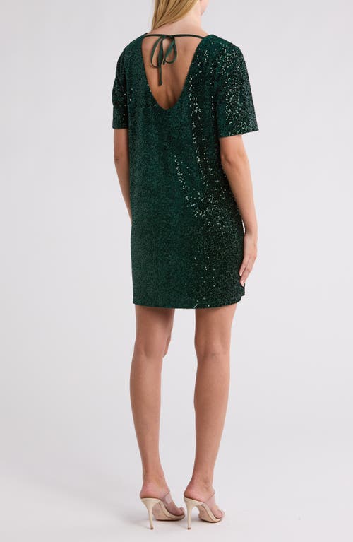 WISHLIST WISHLIST ELBOW LENGTH SLEEVE SEQUIN A-LINE COCKTAIL DRESS