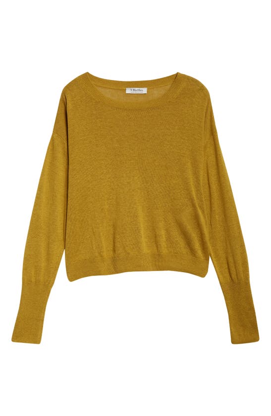 Shop Max Mara Giuditta Silk & Linen Sweater In Yellow