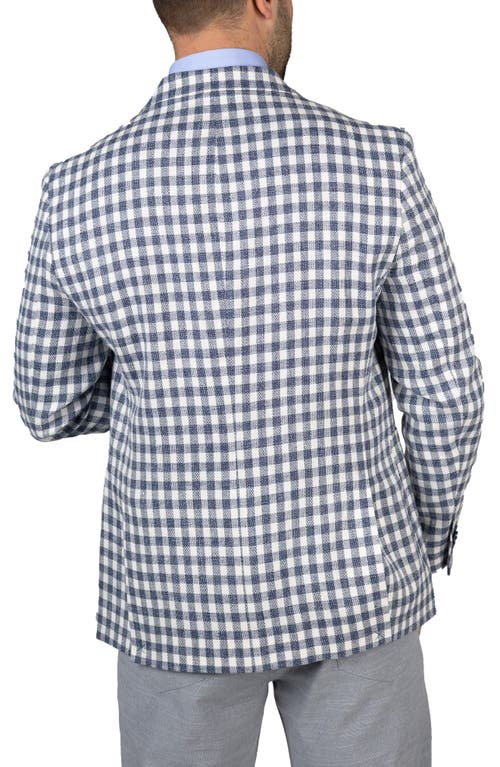Tailorbyrd Textured Check Sport Coat In Ecru/navy