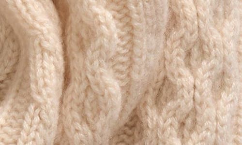 Johnstons Of Elgin Aran Cable Cashmere Scarf In Champagne