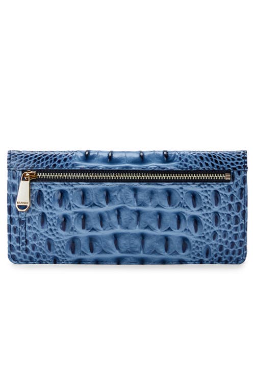 Shop Brahmin 'ady' Croc Embossed Continental Wallet In Blue Serenade