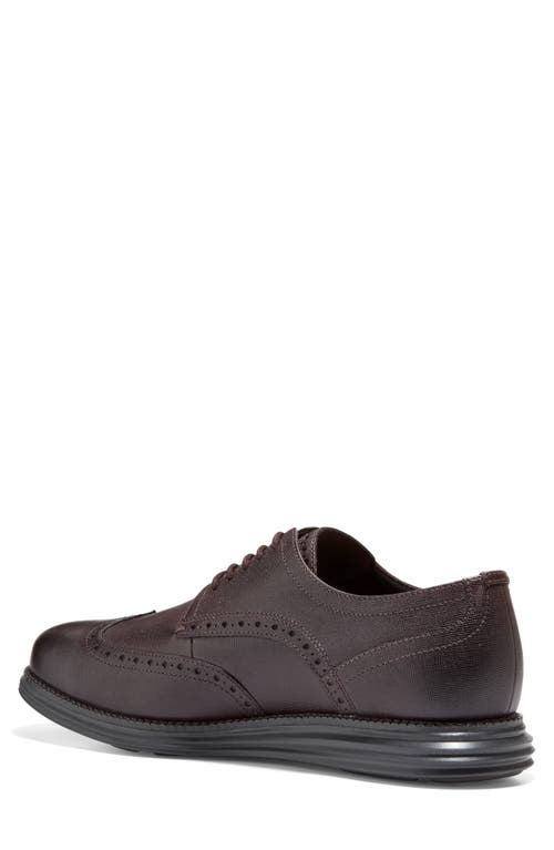 Shop Cole Haan Original Grand Wingtip Derby In Dark Chocolate/charcoal