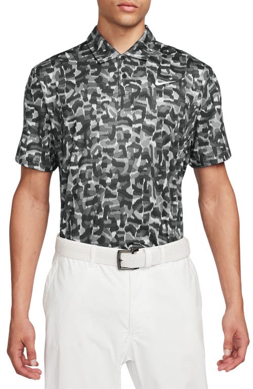 Shop Nike Golf Dri-fit Tour Camo Golf Polo In Light Smoke Grey/white