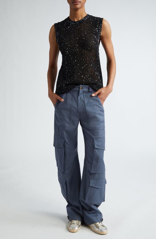 Shop Golden Goose Journey Sequin Sleeveless Sweater In Black