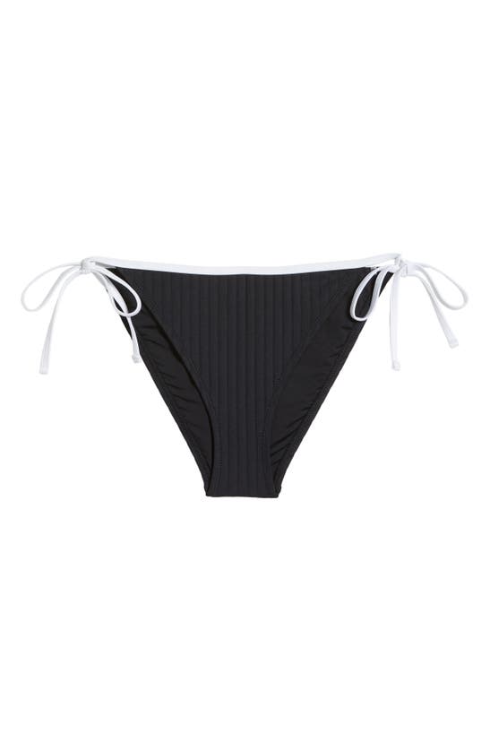Shop Solid & Striped Iris Rib Bikini Bottoms In Blackout