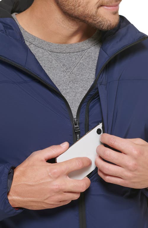 Shop Tommy Hilfiger Water Resistant Hooded Insulated Jacket In Navy