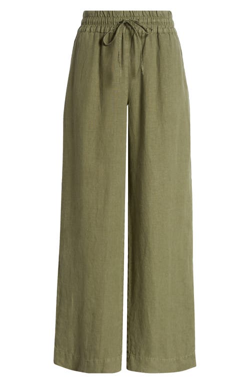 Shop Tommy Bahama Two Palms High Waist Linen Pants In Dark Fern