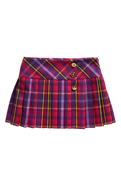 Versace Kids' Tartan Flannel Skirt in 6P890 Fuxia Viola Giallo at Nordstrom, Size 6Y