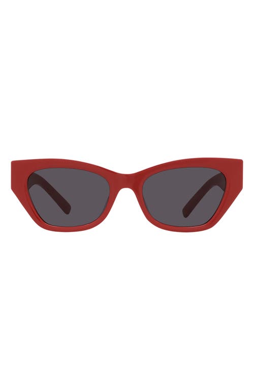 Givenchy 4g 55mm Cat Eye Sunglasses In Shiny Red/smoke