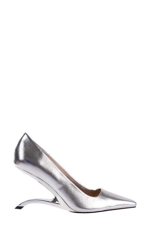 Ninety Union Intense Snake Embossed Pump In Silver
