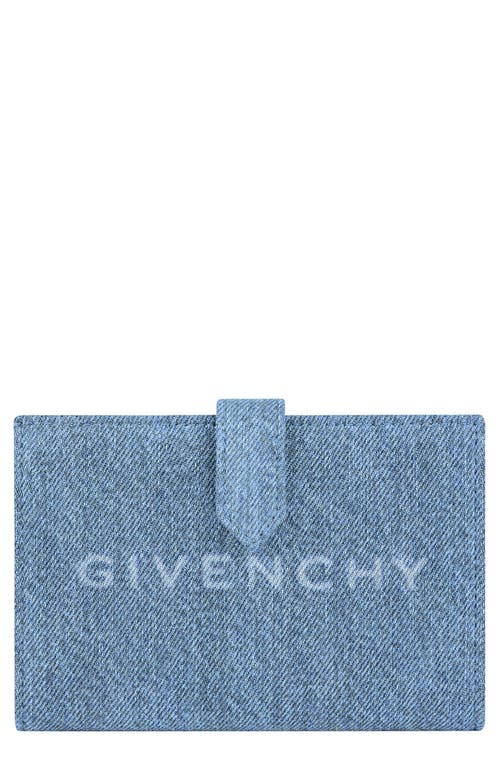 Givenchy Medium Logo Denim Bifold Wallet in Medium Blue