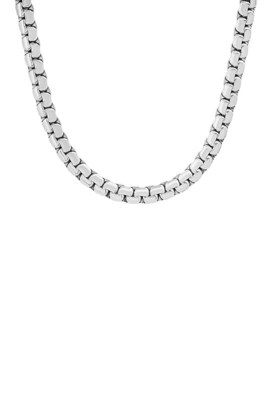 Hmy Jewelry Stainless Steel Flat Box Chain Necklace In Metallic