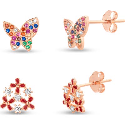 Lesa Michele Set Of 2 Stud Earrings