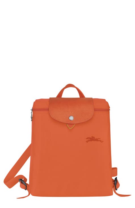 Longchamp Le Pliage Green Small Top-handle Bag in Orange