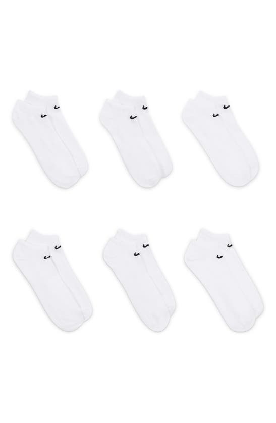 Shop Nike Everyday 6-pack Lightweight Low Cut Socks In White/black