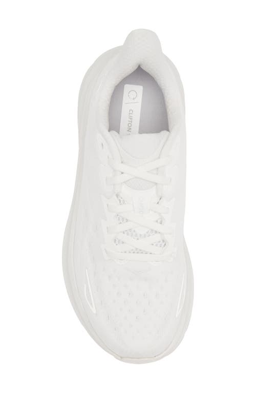 Shop Hoka Clifton 9 Running Shoe In White/white