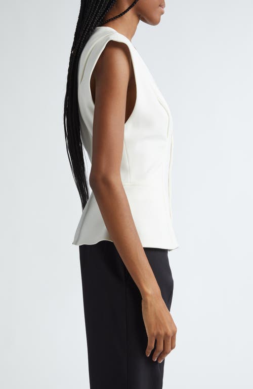 Shop Proenza Schouler Janet Cap Sleeve Peplum Top In White