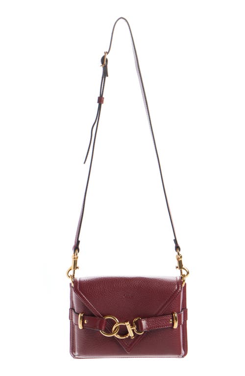 Shop Chloé Mini Cape Leather Crossbody Bag In Brunet Red 622