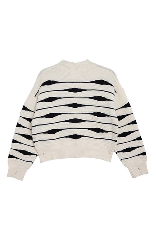 Saachi Stripe Button Knit Sweater In Ivory