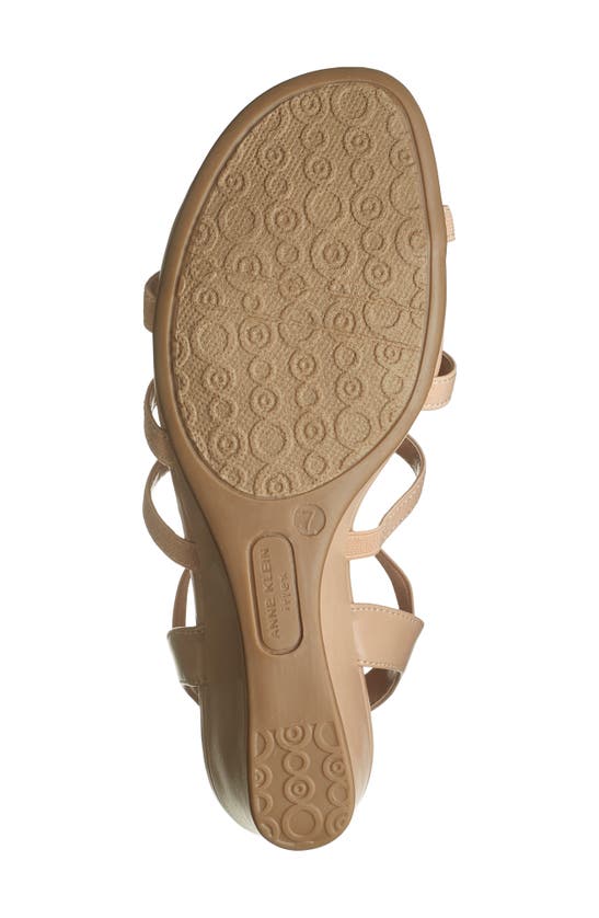 Anne Klein Bijou Strappy Wedge Sandal In Beige