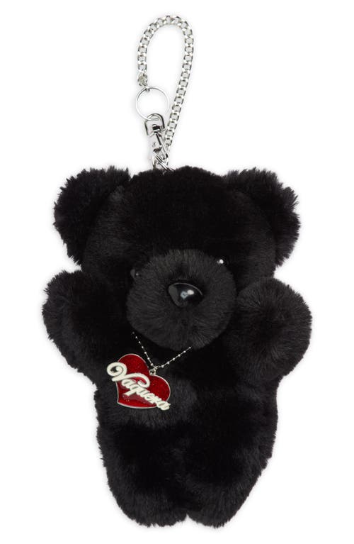 Shop Vaquera Faux Fur Teddy Bear Keychain In Black