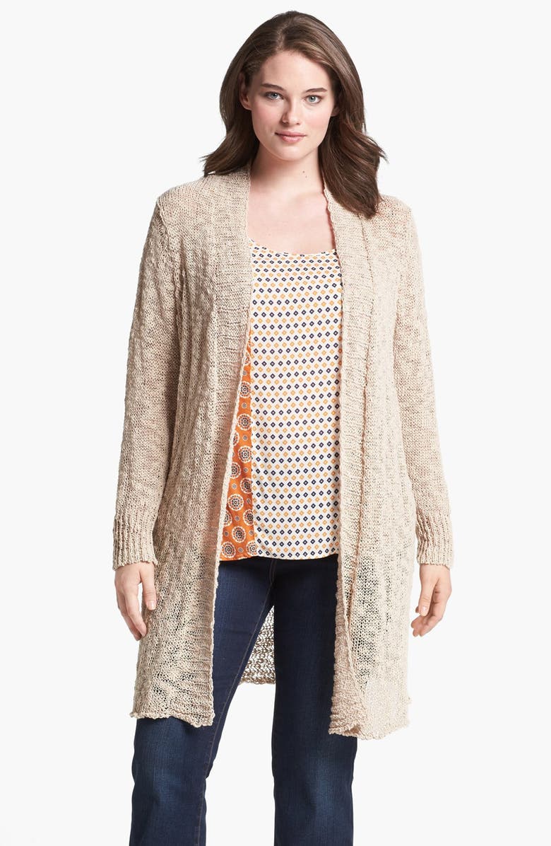 Lucky Brand 'Alonsa' Mixed Knit Cardigan (Plus Size) | Nordstrom
