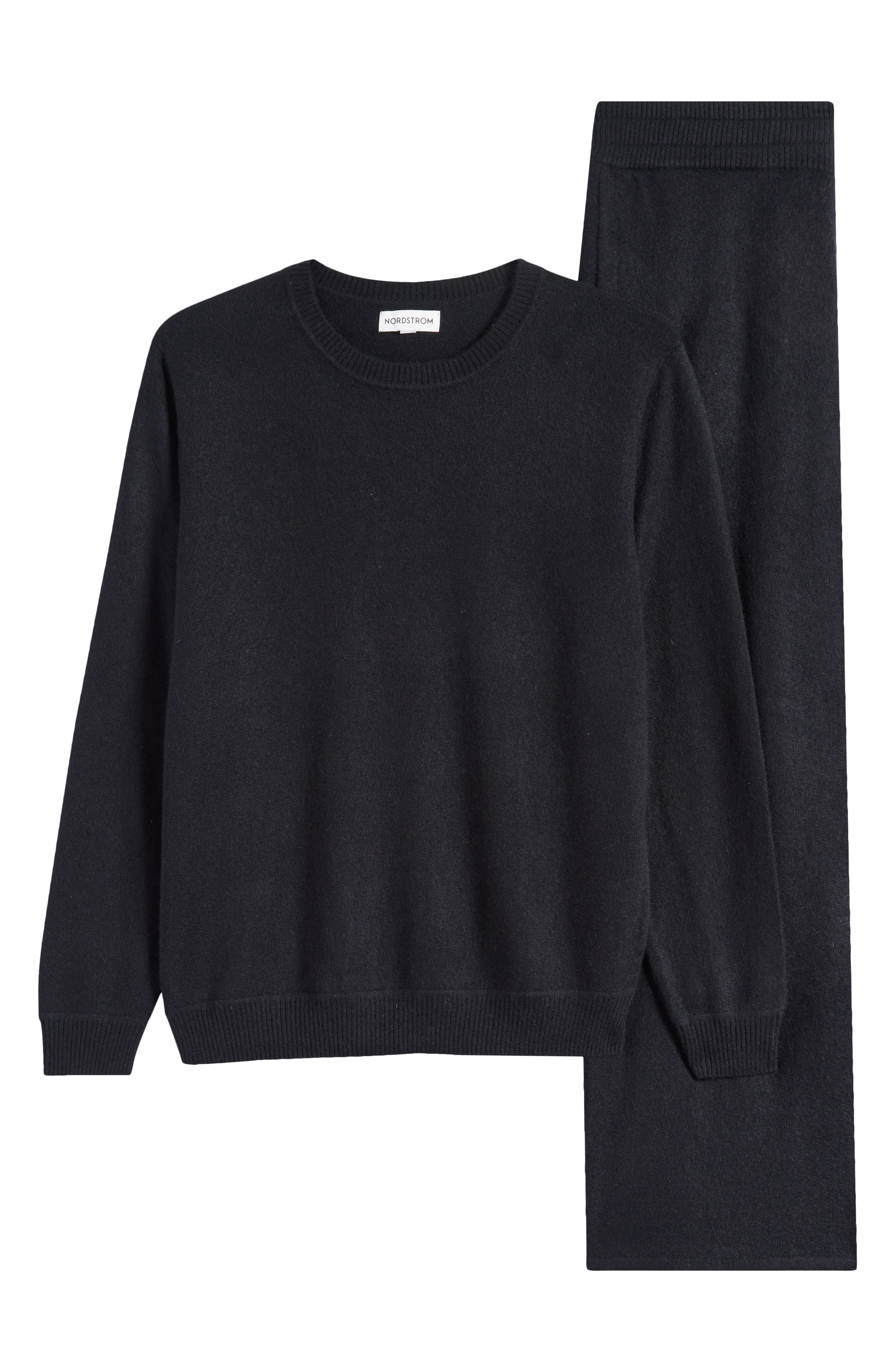 Nordstrom Cashmere Pajamas in Black Cover