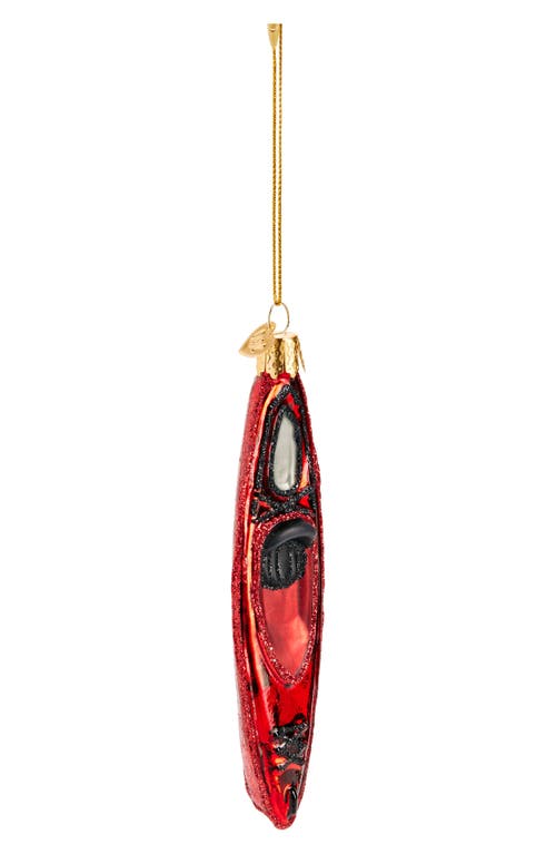 Old World Christmas Red Kayak Glass Ornament in Red/Black 