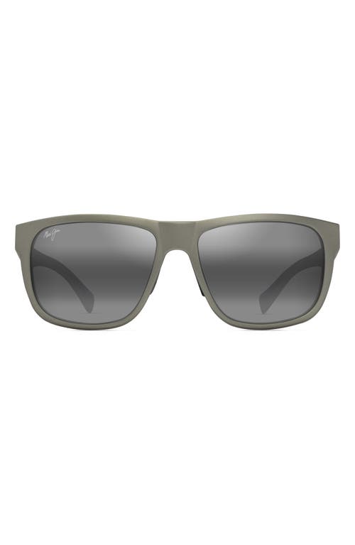 Maui Jim Puakea 57mm Polarizedplus2® Square Sunglasses In Matte Greyish-green