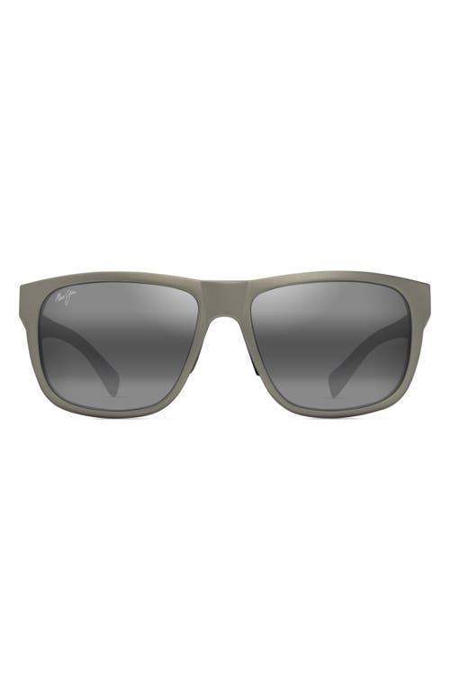 Shop Maui Jim Puakea 57mm Polarizedplus2® Square Sunglasses In Matte Greyish-green