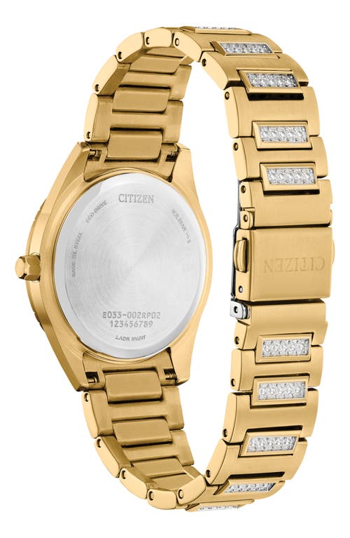 Citizen Crystal Mother Of Pearl Dial Bracelet Watch, 34mm In Gold