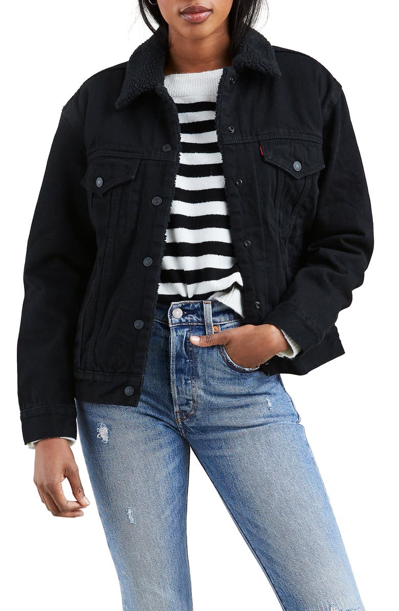 Ex Boyfriend Faux Fur Lined Denim Jacket