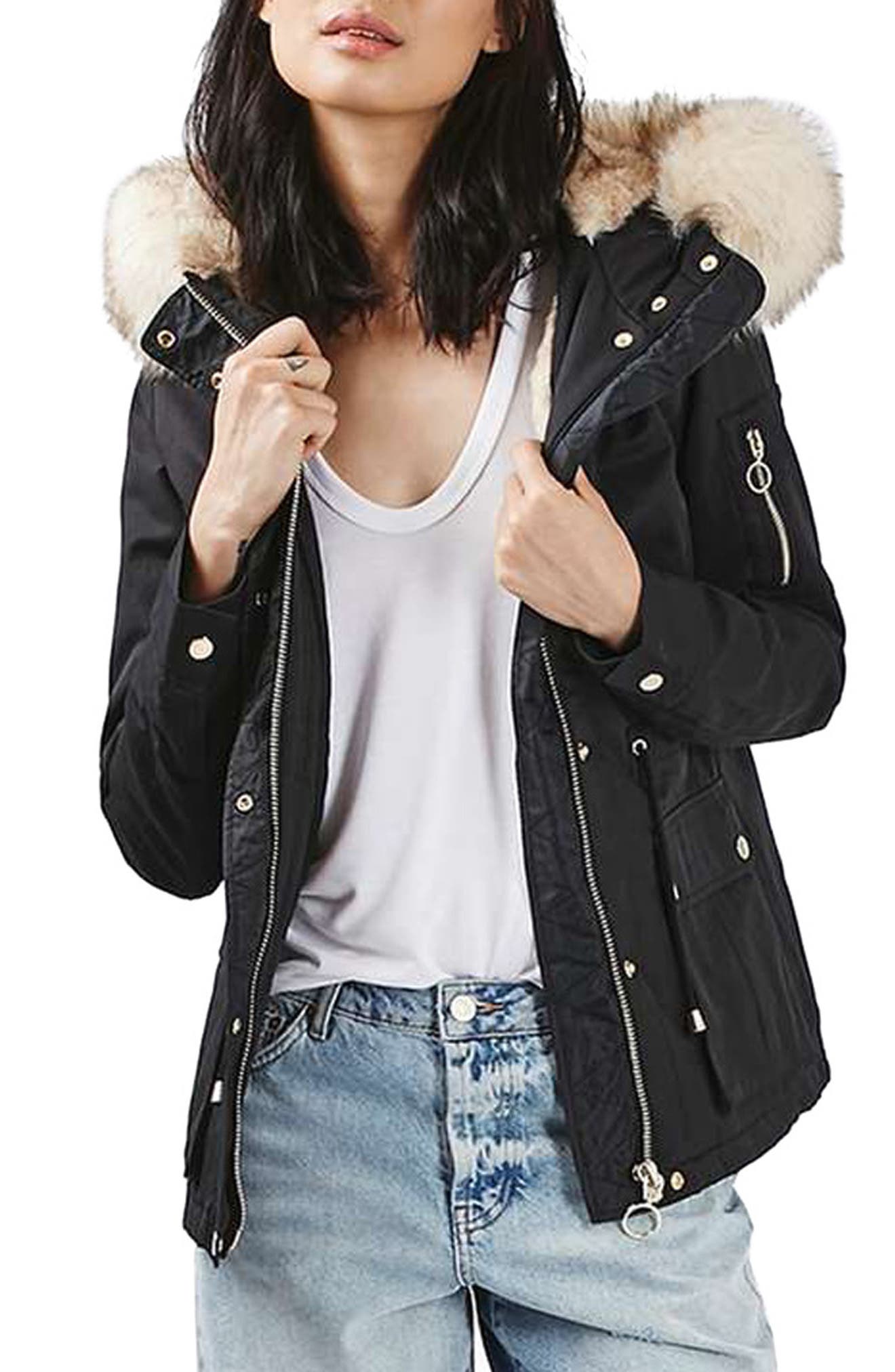 Trevor Parka with Faux Fur Trim Hood (Regular & Petite) Nordstrom