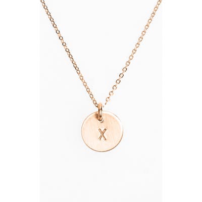 Nashelle 14K-Rose Gold Fill Initial Mini Disc Necklace