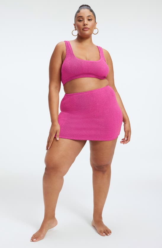 Shop Good American Always Fits Cover-up Miniskirt In Fuschia Pink001
