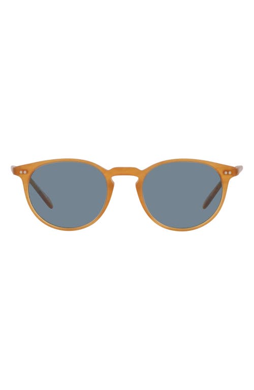 Oliver Peoples Riley 49mm Round Sunglasses in Amber at Nordstrom