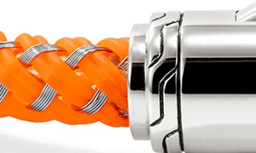 John Hardy Cord Bracelet, Sterling Silver, Rubber In Orange/silver