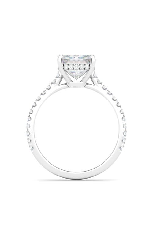Hautecarat Emerald Cut & Pavé Lab Created Diamond 18k Gold Ring In 2.00 Ctw 18k White Gold